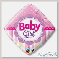 Шар П 18 РОМБ BABY GIRL Горошек Полоски