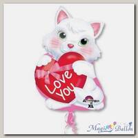 Шар фигура ILY Котенок с сердцем