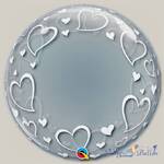 Шар BUBBLE DECO 24 Сердца элегантные