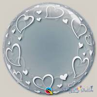 Шар BUBBLE DECO 24 Сердца элегантные