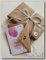 Открытка «Happy Birthday шарики акварель»