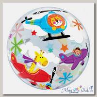 Шар BUBBLE 22 Звери цирковые в полете