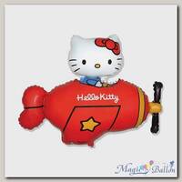 Шар фигура Hello Kitty самолет красный