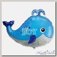 Шар фигура Кит BABY BOY голубой