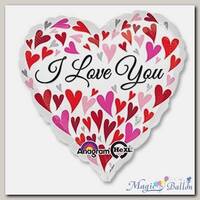 Шар Джамбо ILY Водопад сердец
