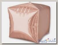 Шар 3D КУБ 15 Б/РИС Металлик Rose Gold