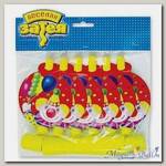 Язык-гудок с карт Клоун с шарами 6шт