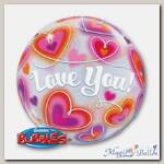 Шарик BUBBLE 22 ILY Шары-Сердца