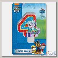 Свеча -цифра 4 Щенячий Патруль, 8 см