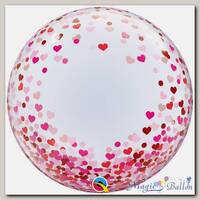 Шар BUBBLE 24 Сердца парящие