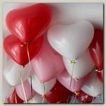 Шарики под потолок Сердца Средние Ассорти 15 шт