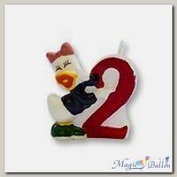 Свеча цифра 2 Микки Маус 7см