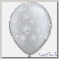 Облако шаров Снежинки Silver  25 шт
