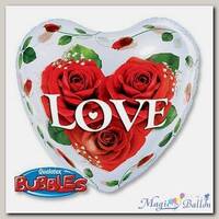 Шар BUBBLE СЕРДЦЕ 22 Розы