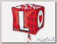 Шар 3D КУБ 15 L-O-V-E G20
